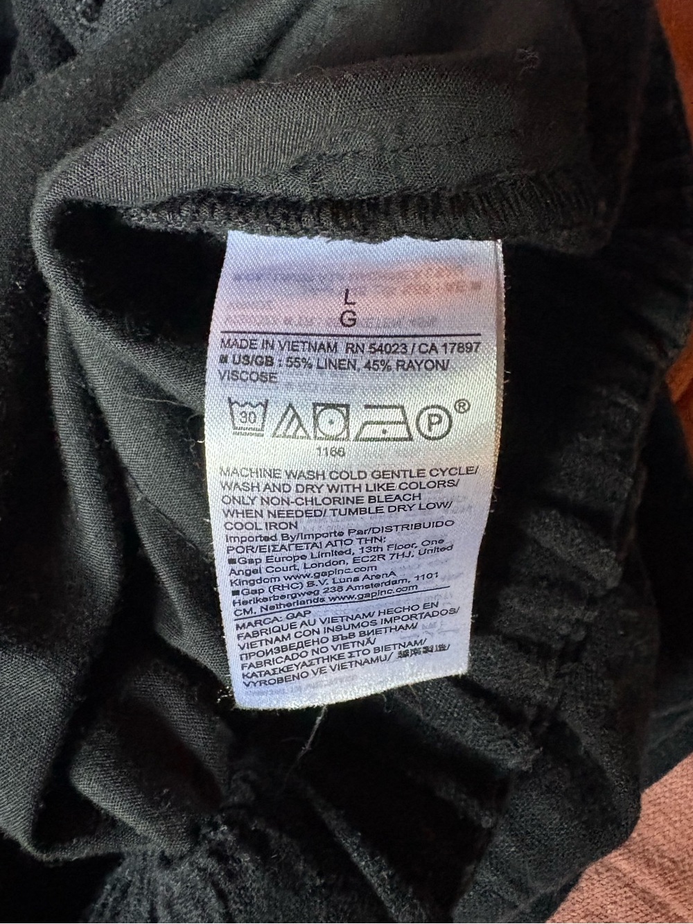 GAP Black Linen Shorts- Size Large- Black Summer Shorts - Picture 7 of 9